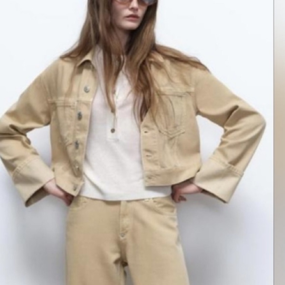 COPY Zara Soft Crop Jean Jacket  Bloggers Mango Anthropologie Free People S NWOT
